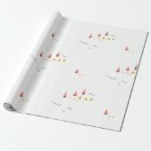 北欧の冬の松の木クリスマスプレゼント ラッピングペーパー (アンロールド)