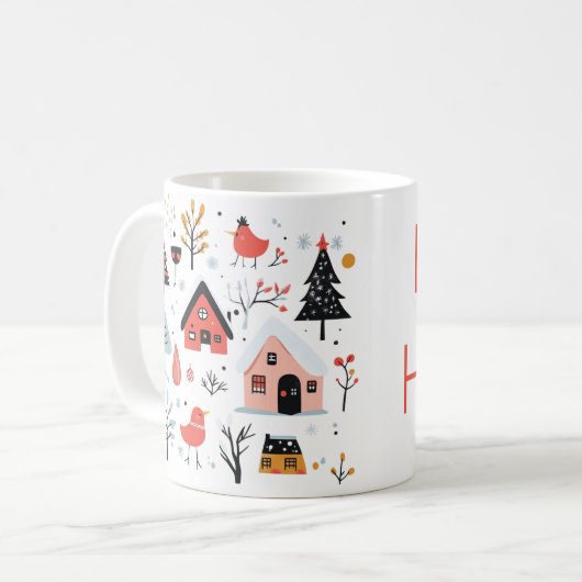北欧の冬の風景クリスマスの休日 コーヒーマグカップ (正面左)