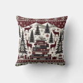 北欧の冬の鹿とブックス装飾用クッション クッション (裏面)