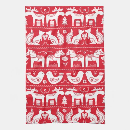 北欧の動物のキッチンタオル キッチンタオル (縦)