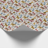 北欧の動物、フローラ、かわいいパターン。 ラッピングペーパー (角)