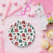 北欧の北欧のクリスマスパターン ペーパープレート (パーティー)