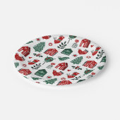 北欧の北欧のクリスマスパターン ペーパープレート (アングル)