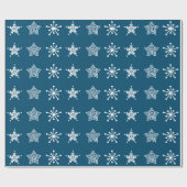 北欧の北欧の民間伝承の白い青い星 ラッピングペーパー (フラット)