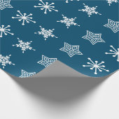 北欧の北欧の民間伝承の白い青い星 ラッピングペーパー (角)