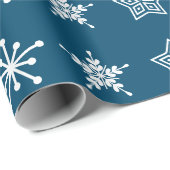 北欧の北欧の民間伝承の白い青い星 ラッピングペーパー (ロールコーナー)