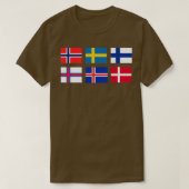 北欧の国旗 Tシャツ (デザイン正面)