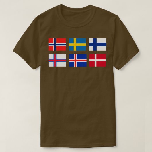 北欧の国旗 Tシャツ (デザイン正面)
