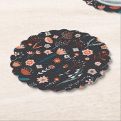 北欧の夏の花（濃色） ペーパーコースター (アングル)