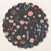 北欧の夏の花（濃色） ペーパーコースター (正面)