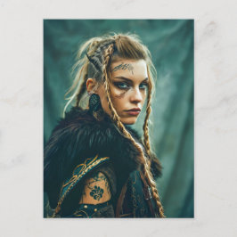 北欧の女性がバイキング生活を垣間見る ポストカード