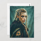 北欧の女性がバイキング生活を垣間見る ポストカード (正面/裏面)