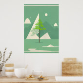 北欧の山：ホームデコールの抽象芸術ポスター ポスター (キッチン)
