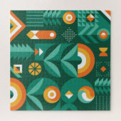 北欧の幾何学模様、ヴィンテージ農業記号 ジグソーパズル (横)