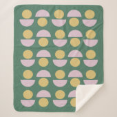 北欧の幾何学模様（緑） シェルパブランケット (正面)