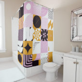 北欧の幾何学的：手書きのアートワーク。 シャワーカーテン (インサイチュ)