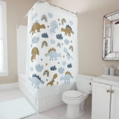 北欧の恐竜、星、虹のイラストレティ シャワーカーテン (インサイチュ)