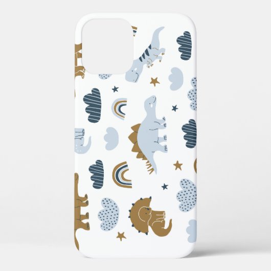 北欧の恐竜、星、虹のイラストレティ Case-Mate iPhoneケース (裏面)