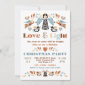 北欧の愛と光のホリデー クリスマス パーティー 招待状 (正面)