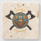 北欧の戦士 ストーンコースター (正面)