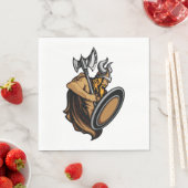 北欧の戦士 バイキングの戦士と斧と盾 スタンダードランチョンナプキン (インサイチュ)