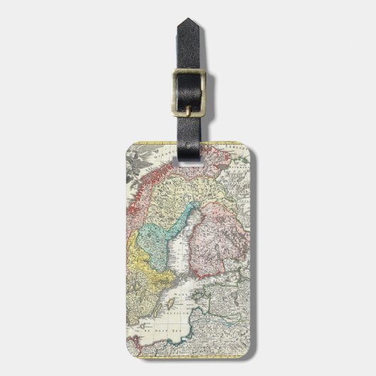 北欧の旧世界の地図 ラゲッジタグ (正面縦)