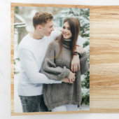 北欧の暖炉の写真クリスマス 三つ折りクリスマスカード (内部最初)