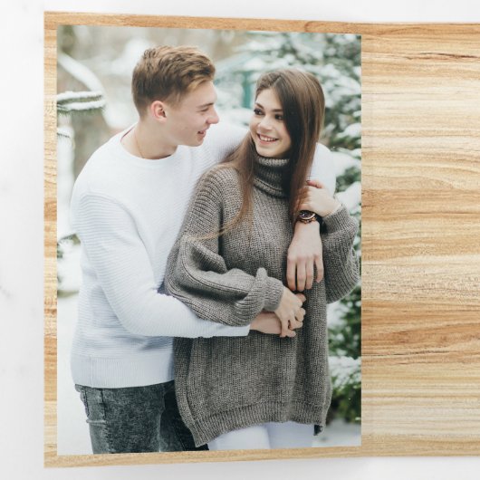 北欧の暖炉の写真クリスマス 三つ折りクリスマスカード (内部最初)