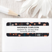 北欧の暗い花の住所 ラベル (インサイチュ)