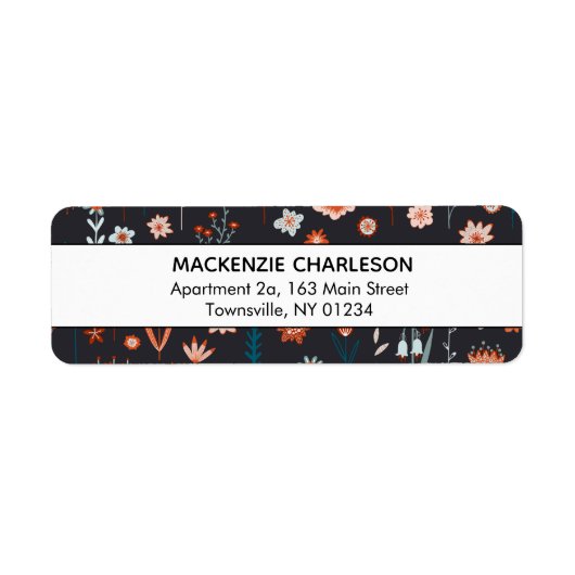 北欧の暗い花の住所 ラベル (正面)