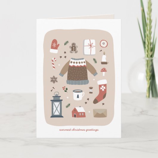 北欧の最も暖かいクリスマスホリデーカード 招待状 (正面)