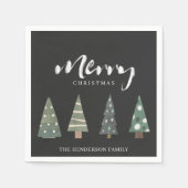 北欧の木々メリークリスマス スタンダードカクテルナプキン (正面)