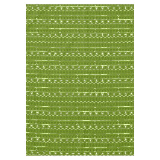 北欧の木と星のパターン テーブルクロス (正面)