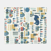 北欧の村とのシームレスな過去 フリースブランケット (正面(横))