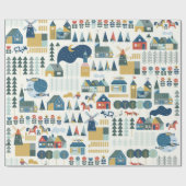 北欧の村とのシームレスな過去 ラッピングペーパー (フラット)