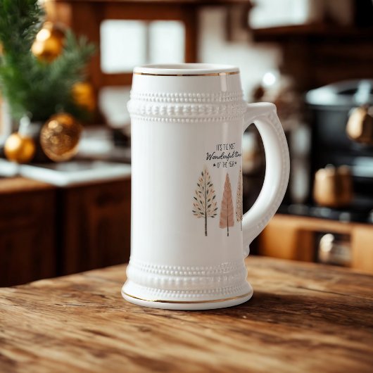 北欧の松の木クリスマスビアグラス ビールジョッキ