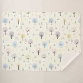 北欧の森林のシームレスなパターン シェルパブランケット