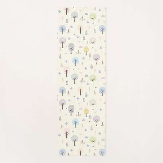 北欧の森林のシームレスなパターン ヨガマット (正面)