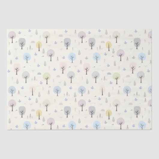 北欧の森林のシームレスなパターン 薄葉紙 (正面)