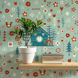 北欧の森林パターン 壁紙