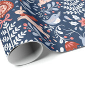 北欧の森林動物のクリスマス ラッピングペーパー (ロールコーナー)