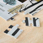 北欧の森 | ウッドランド冬のクリスマスフォト ジグソーパズル (側面)