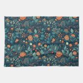 北欧の植物と花 キッチンタオル (横)