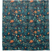 北欧の植物と花 シャワーカーテン (正面)