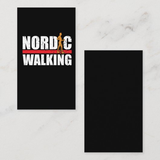北欧の歩くのフィットネスの趣味のアスリート 名刺 (正面/裏面)