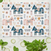 北欧の民俗馬 キッチンタオル (折り畳み)