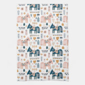 北欧の民俗馬 キッチンタオル (縦)