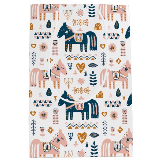 北欧の民俗馬 ミディアムペーパーバッグ (正面)