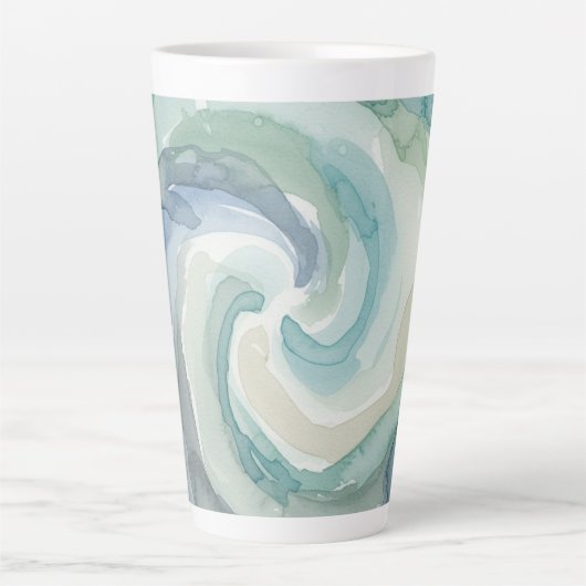 北欧の水の色の渦巻きラテマグカップ カフェラテマグ (正面)