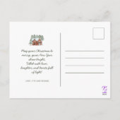 北欧の水の色の雪片パインフォレストクリスマス シーズンポストカード (裏面)